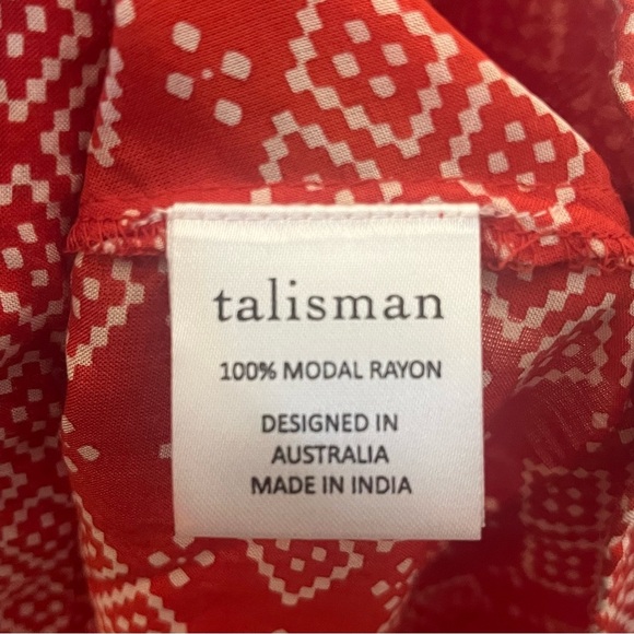 Talisman | Vici red Maisie print off the shoulder maxi dress Women’s size XS - Picture 10 of 13